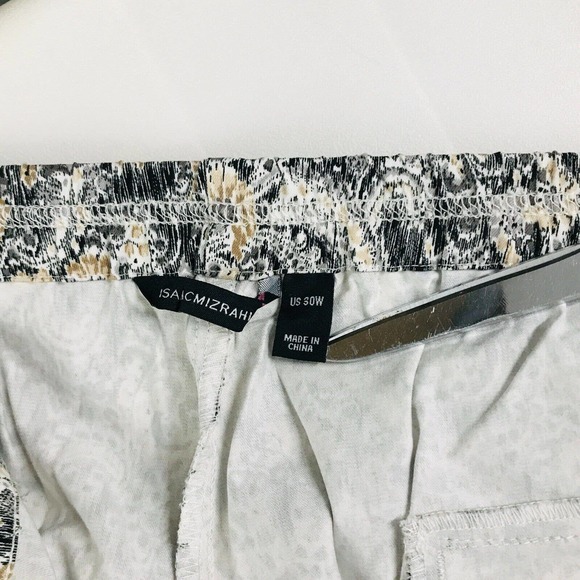 Isaac Mizrahi Live Women's 30W Pants Black Beige Ikat Paisley Slim NWOT CP12 - Picture 3 of 5